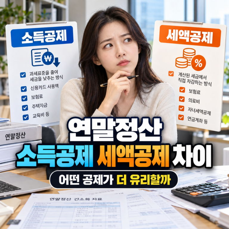 연말정산 소득공제 세액공제 차이
